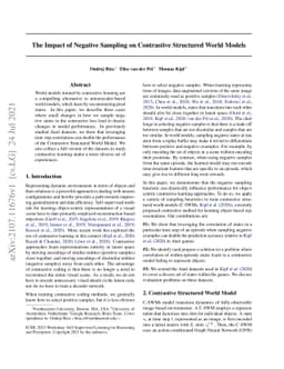 The Impact of Negative Sampling on Contrastive Structured World Models