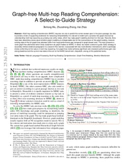 Graph-free Multi-hop Reading Comprehension: A Select-to-Guide Strategy