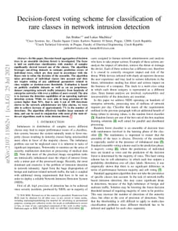 Decision-forest voting scheme for classification of rare classes in
  network intrusion detection