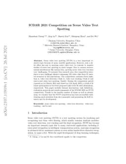 ICDAR 2021 Competition on Scene Video Text Spotting