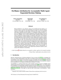 On Blame Attribution for Accountable Multi-Agent Sequential Decision
  Making