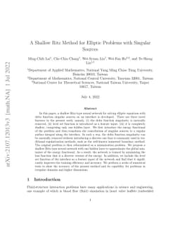 A Shallow Ritz Method for Elliptic Problems with Singular Sources