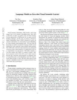 Language Models as Zero-shot Visual Semantic Learners