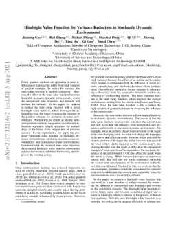 Hindsight Value Function for Variance Reduction in Stochastic Dynamic
  Environment