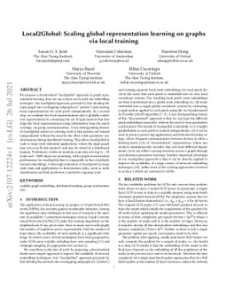 Local2Global: Scaling global representation learning on graphs via local
  training