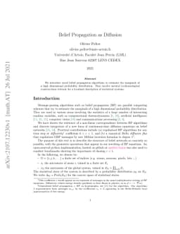 Belief Propagation as Diffusion