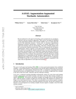 AASAE: Augmentation-Augmented Stochastic Autoencoders
