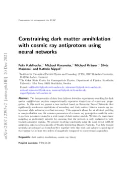 Constraining dark matter annihilation with cosmic ray antiprotons using
  neural networks