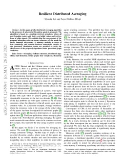 Resilient Distributed Averaging