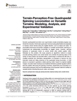Terrain-perception-free Quadrupedal Spinning Locomotion on Versatile
  Terrains: Modeling, Analysis, and Experimental Validation