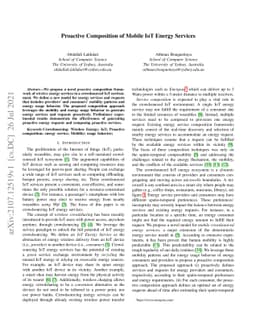 Proactive Composition of Mobile IoT Energy Services