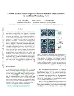 CFLOW-AD: Real-Time Unsupervised Anomaly Detection with Localization via
  Conditional Normalizing Flows