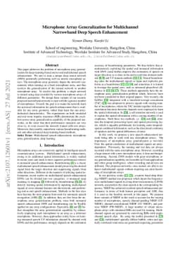 Microphone Array Generalization for Multichannel Narrowband Deep Speech
  Enhancement