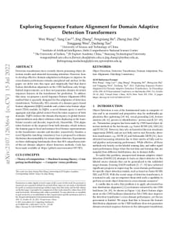 Exploring Sequence Feature Alignment for Domain Adaptive Detection
  Transformers