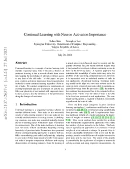 Continual Learning with Neuron Activation Importance