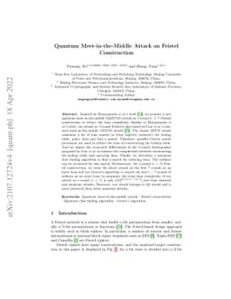 Quantum Meet-in-the-Middle Attack on Feistel Construction
