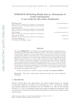 ENHANCE (ENriching Health data by ANnotations of Crowd and Experts): A
  case study for skin lesion classification