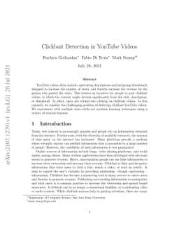 Clickbait Detection in YouTube Videos