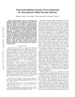 Wasserstein-Splitting Gaussian Process Regression for Heterogeneous
  Online Bayesian Inference