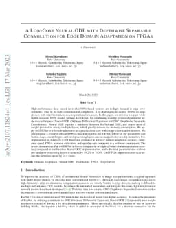 A Low-Cost Neural ODE with Depthwise Separable Convolution for Edge
  Domain Adaptation on FPGAs
