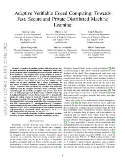 Adaptive Verifiable Coded Computing: Towards Fast, Secure and Private
  Distributed Machine Learning