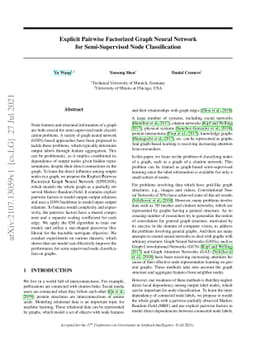 Explicit Pairwise Factorized Graph Neural Network for Semi-Supervised
  Node Classification