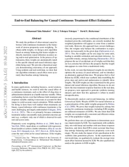 End-to-End Balancing for Causal Continuous Treatment-Effect Estimation