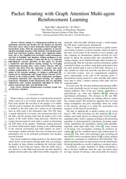 Packet Routing with Graph Attention Multi-agent Reinforcement Learning