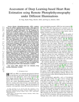 Assessment of Deep Learning-based Heart Rate Estimation using Remote
  Photoplethysmography under Different Illuminations