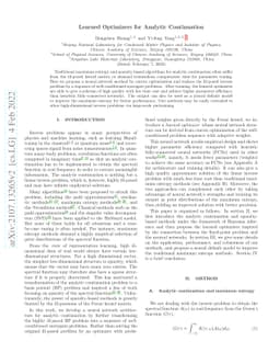 Learned Optimizers for Analytic Continuation