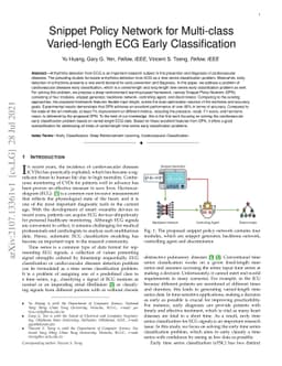 Snippet Policy Network for Multi-class Varied-length ECG Early
  Classification