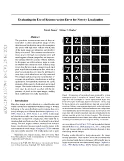Evaluating the Use of Reconstruction Error for Novelty Localization