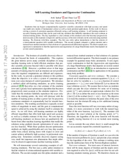 Self-learning Emulators and Eigenvector Continuation