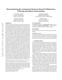 Reenvisioning Collaborative Filtering vs Matrix Factorization