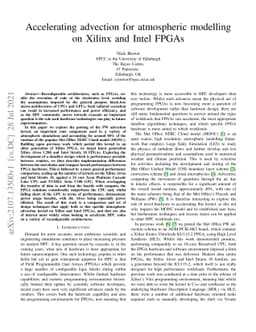 Accelerating advection for atmospheric modelling on Xilinx and Intel
  FPGAs