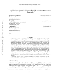 Large sample spectral analysis of graph-based multi-manifold clustering
