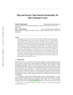 Sign and Search: Sign Search Functionality for Sign Language Lexica
