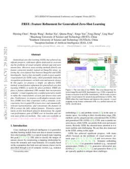 FREE: Feature Refinement for Generalized Zero-Shot Learning