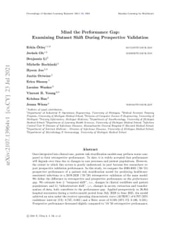 Mind the Performance Gap: Examining Dataset Shift During Prospective
  Validation