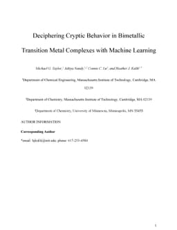 Deciphering Cryptic Behavior in Bimetallic Transition Metal Complexes
  with Machine Learning