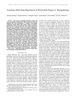 Automatic Multi-Stain Registration of Whole Slide Images in
  Histopathology
