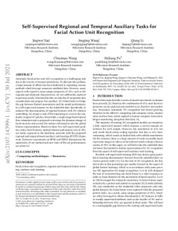 Self-Supervised Regional and Temporal Auxiliary Tasks for Facial Action
  Unit Recognition
