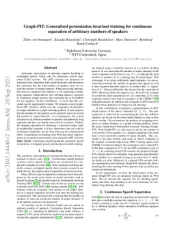 Graph-PIT: Generalized permutation invariant training for continuous
  separation of arbitrary numbers of speakers