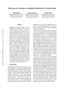 Multi-stage Pre-training over Simplified Multimodal Pre-training Models