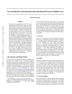 Text Classification and Clustering with Annealing Soft Nearest Neighbor
  Loss