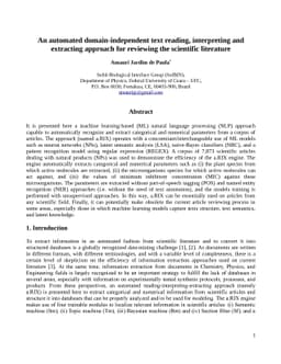An automated domain-independent text reading, interpreting and
  extracting approach for reviewing the scientific literature