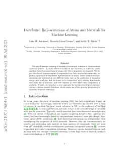 Distributed Representations of Atoms and Materials for Machine Learning