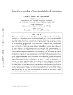 Data-driven modeling of time-domain induced polarization