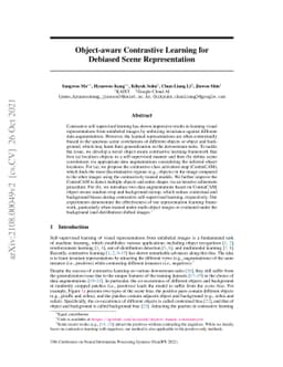 Object-aware Contrastive Learning for Debiased Scene Representation