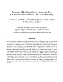 Comparing object recognition in humans and deep convolutional neural
  networks -- An eye tracking study